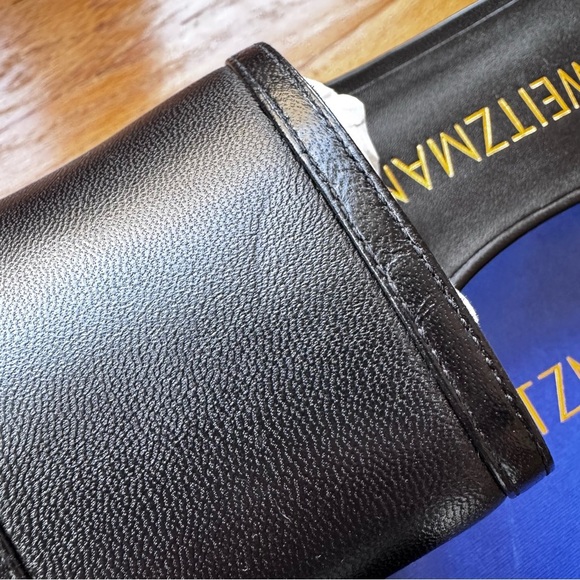 Stuart Weitzman Cayman 35 Block Slide Black Nappa Leather Size 7 NWT - Picture 8 of 14